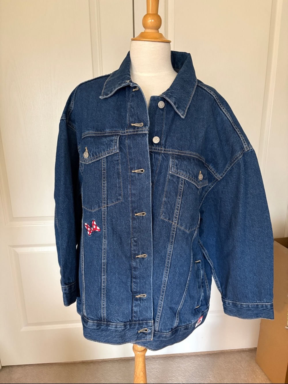 Dark Blue Denim Jacket with Minnie Mouse embroidery- Old Navy